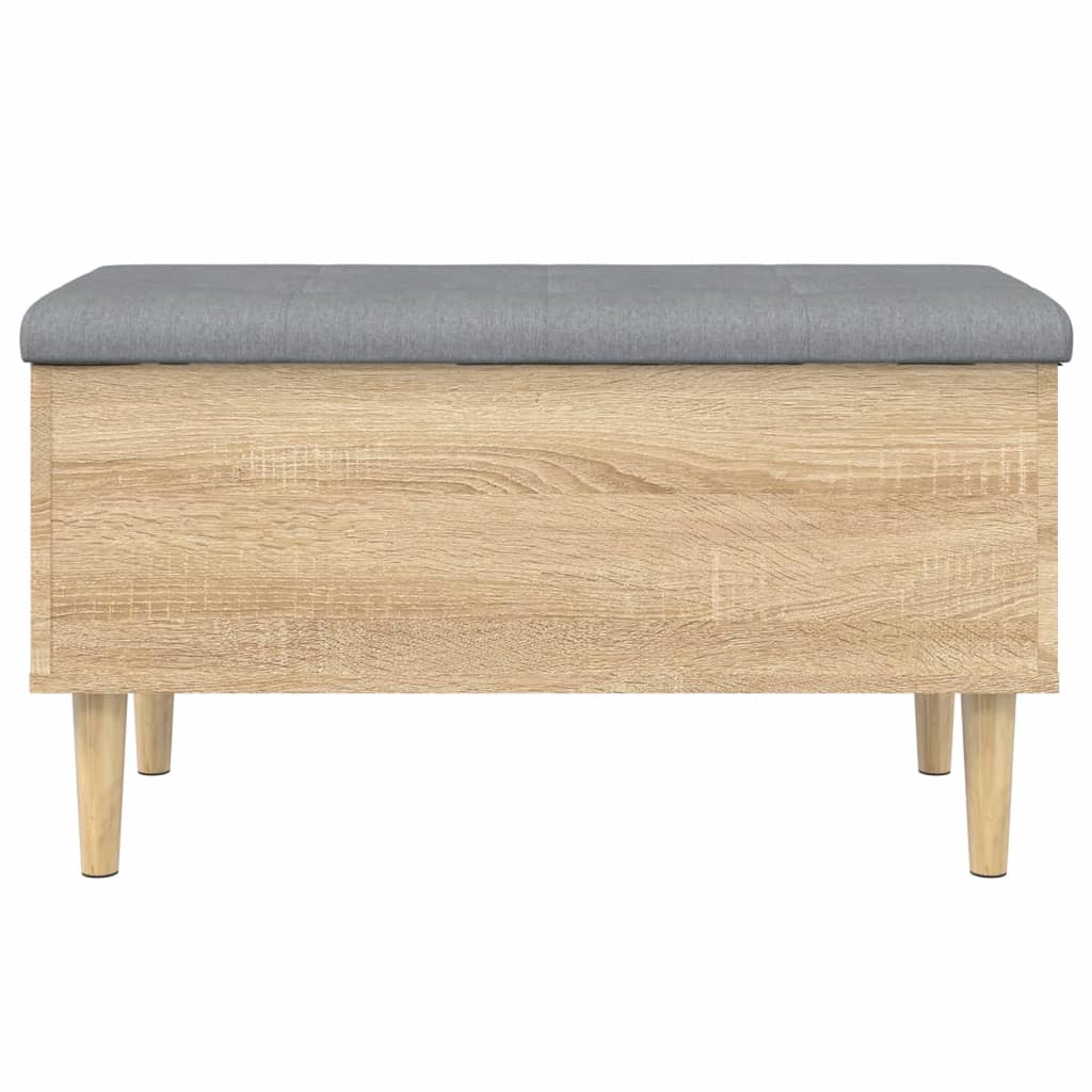 vidaXL Banco con almacenaje madera ingeniería roble Sonoma 82x42x46 cm