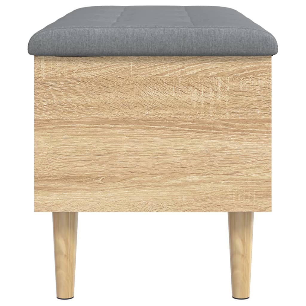 vidaXL Banco con almacenaje madera ingeniería roble Sonoma 82x42x46 cm