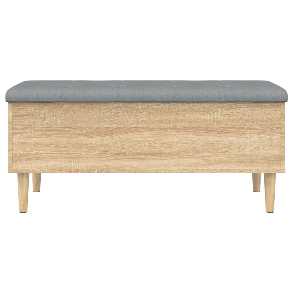 vidaXL Banco con almacenaje madera ingeniería roble Sonoma 102x42x46cm