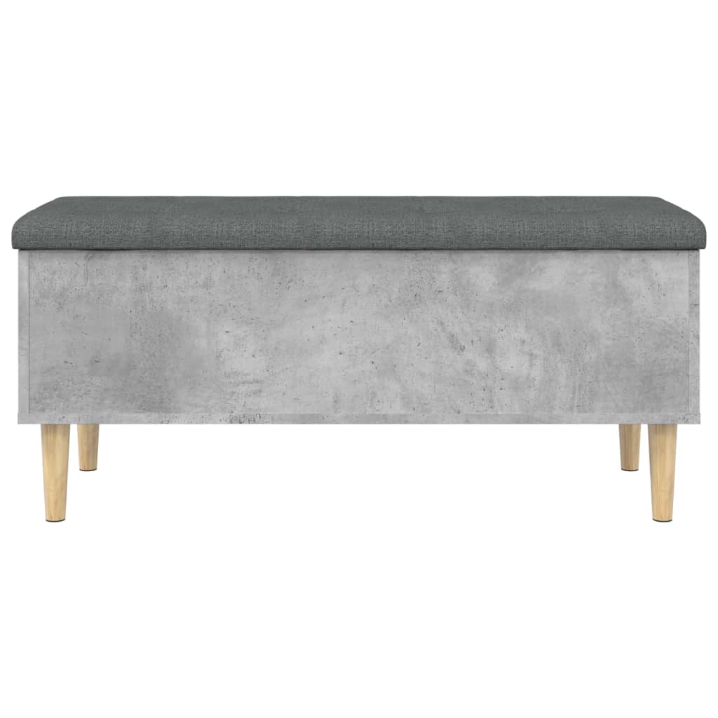 vidaXL Banco almacenaje madera ingeniería gris hormigón 102x42x46 cm