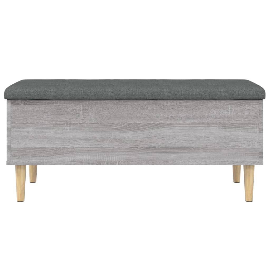 vidaXL Banco con almacenaje madera ingeniería gris Sonoma 102x42x46 cm