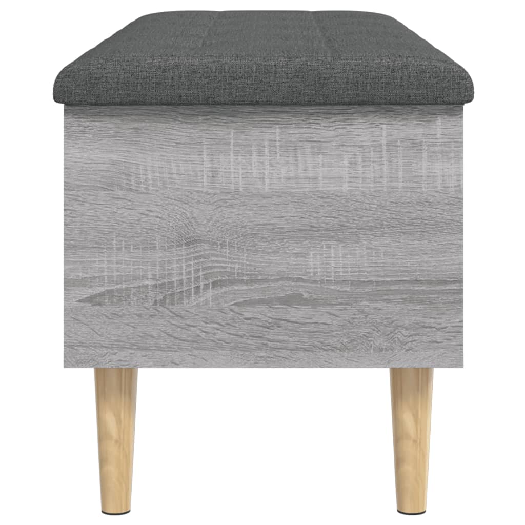 vidaXL Banco con almacenaje madera ingeniería gris Sonoma 102x42x46 cm