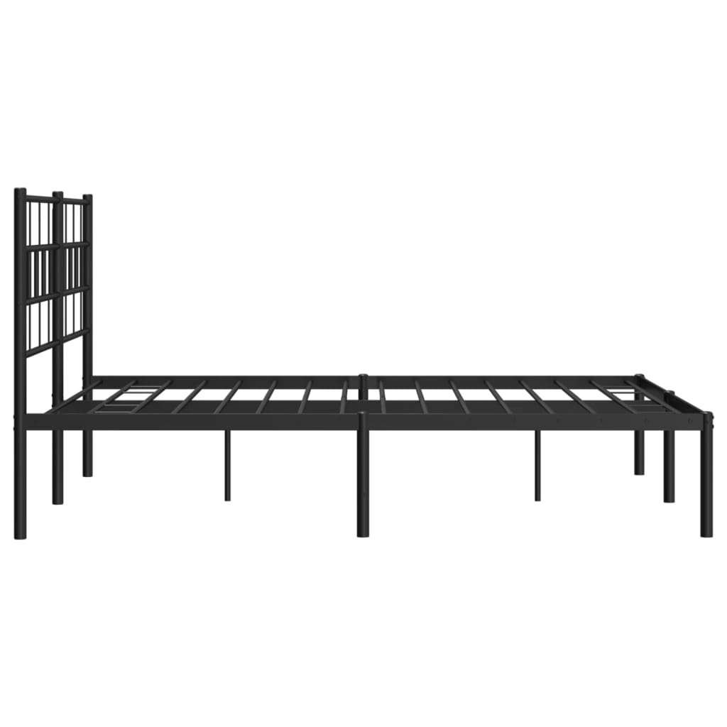 vidaXL Estructura cama sin colchón con cabecero metal negro 160x200 cm