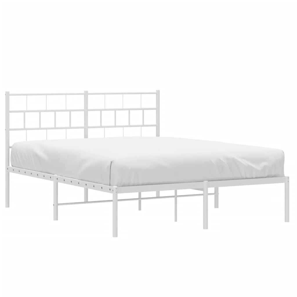 vidaXL Estructura cama sin colchón con cabecero metal blanco 160x200cm