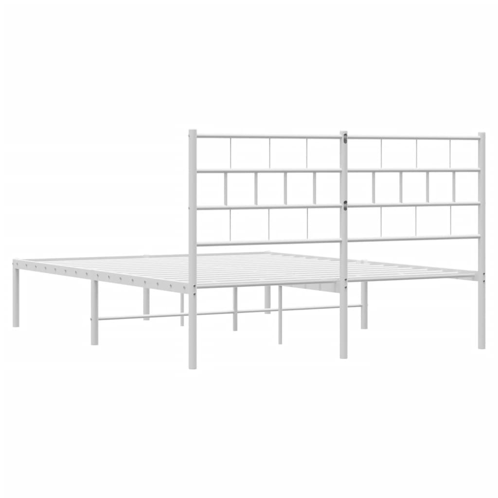 vidaXL Estructura cama sin colchón con cabecero metal blanco 160x200cm