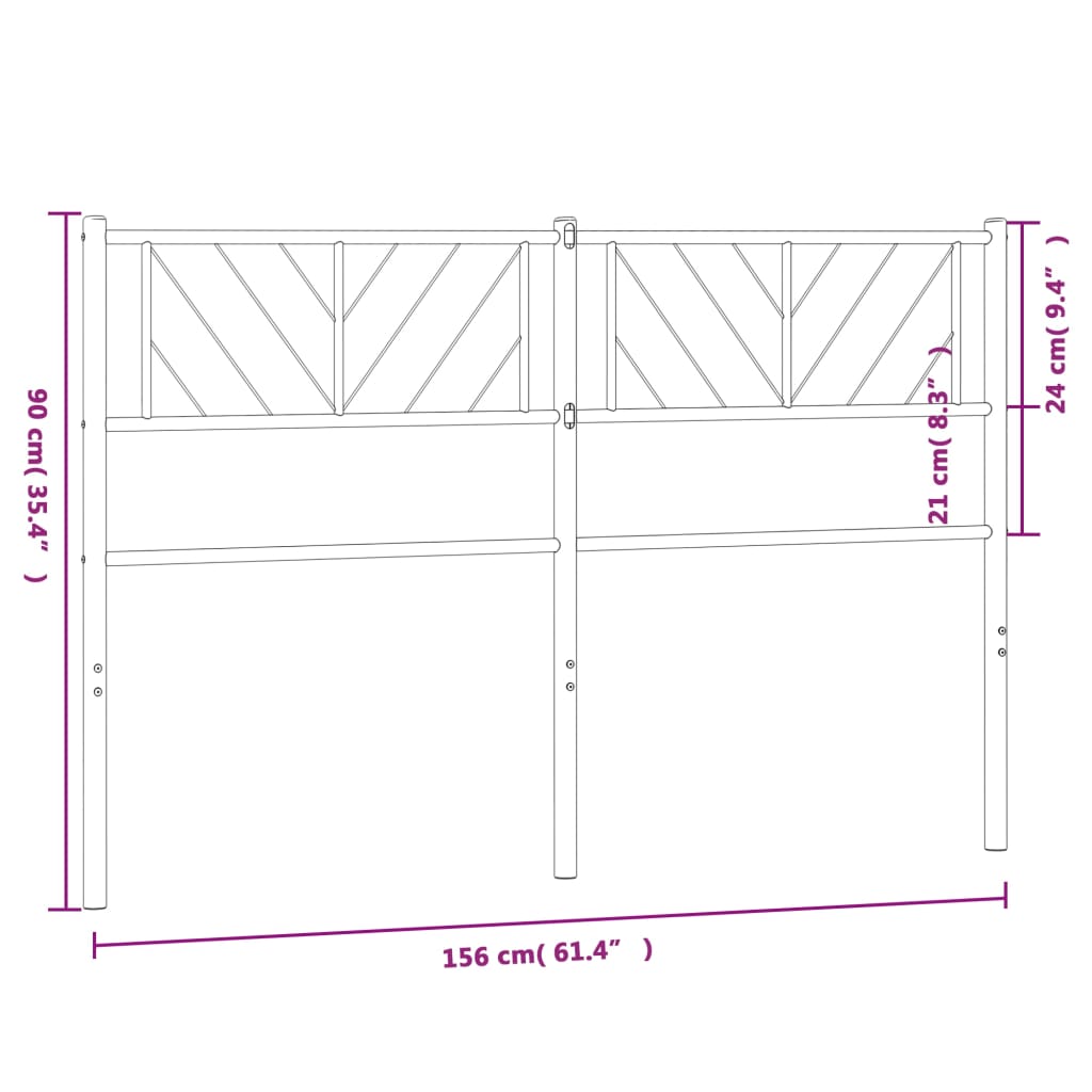 vidaXL Cabecero de metal blanco 150 cm