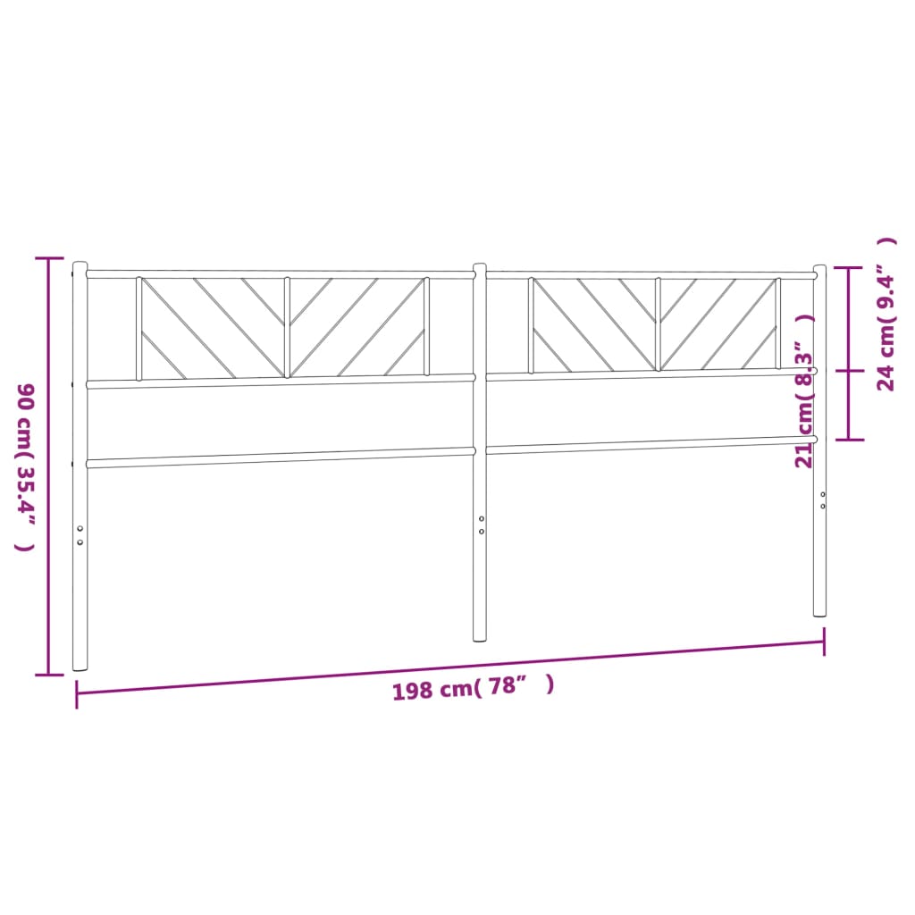 vidaXL Cabecero de metal blanco 193 cm