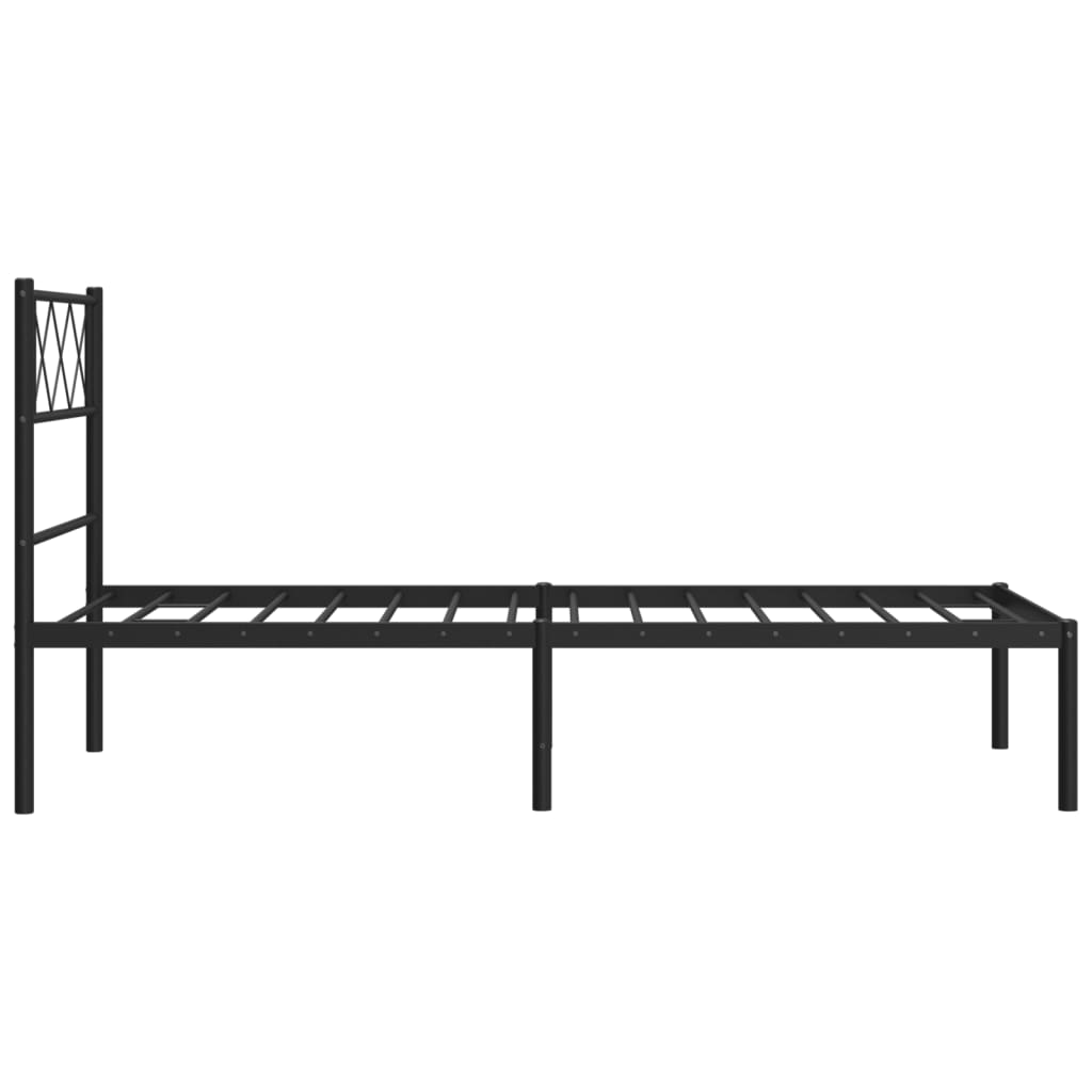 vidaXL Estructura cama sin colchón con cabecero metal negro 90x200 cm