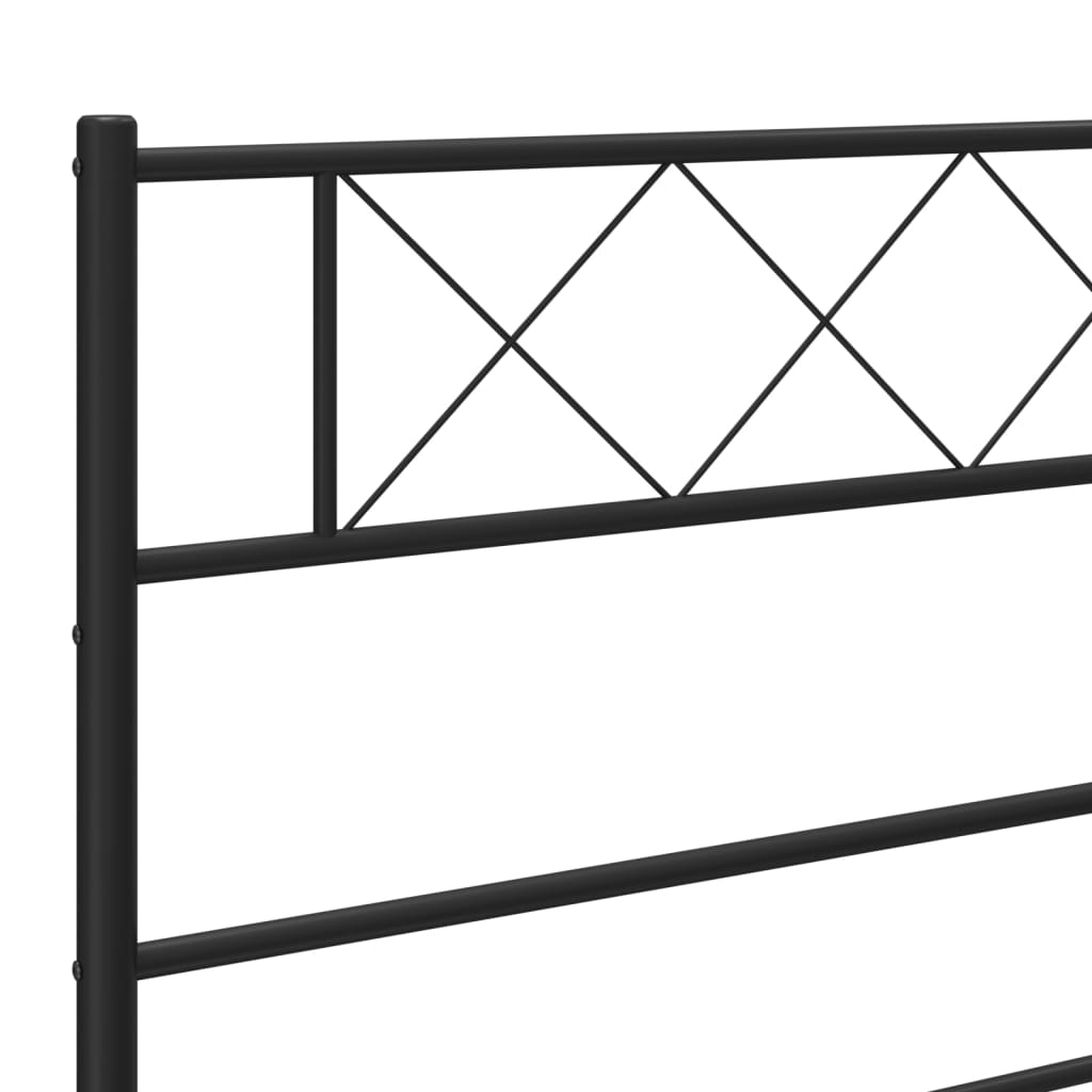 vidaXL Estructura cama sin colchón con cabecero metal negro 90x200 cm