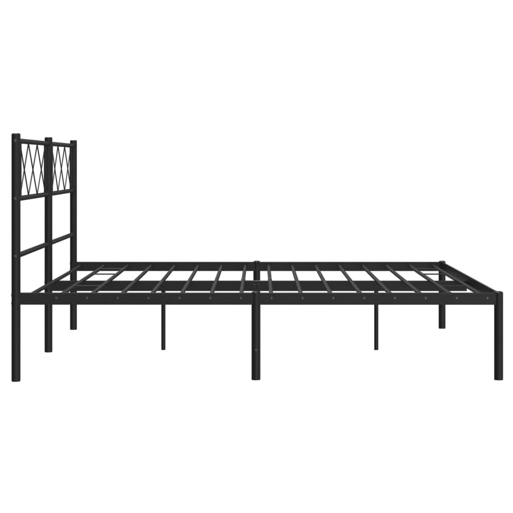 vidaXL Estructura cama sin colchón con cabecero metal negro 160x200 cm