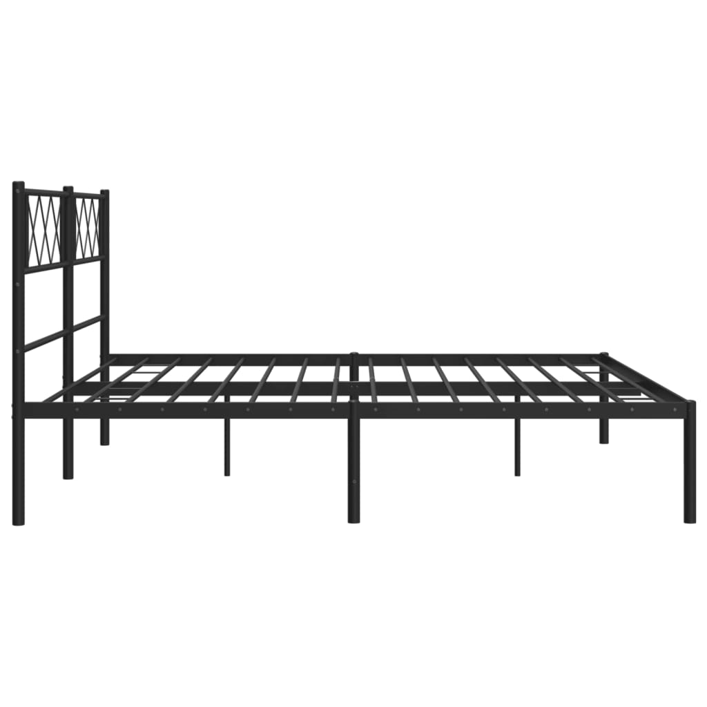 vidaXL Estructura cama sin colchón con cabecero metal negro 180x200 cm