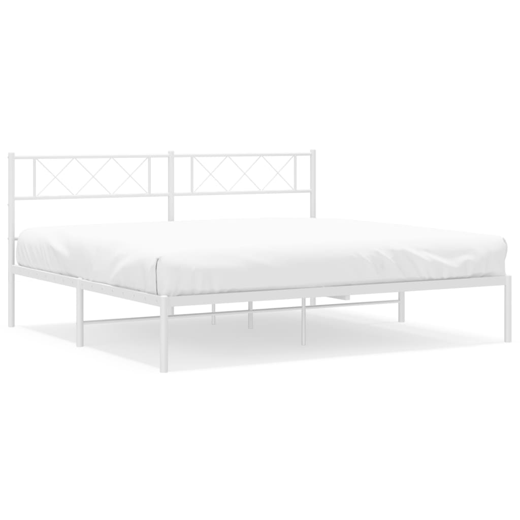 vidaXL Estructura cama sin colchón con cabecero metal blanco 180x200cm