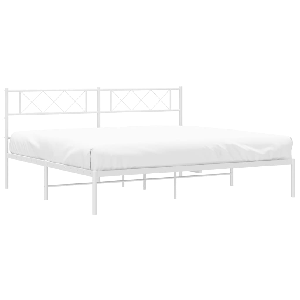 vidaXL Estructura cama sin colchón con cabecero metal blanco 180x200cm