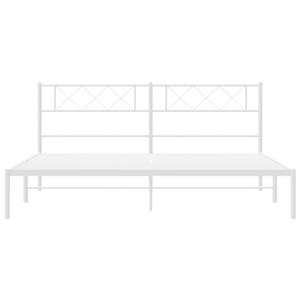 vidaXL Estructura cama sin colchón con cabecero metal blanco 180x200cm