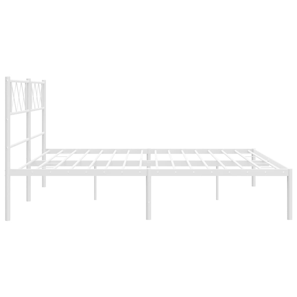 vidaXL Estructura cama sin colchón con cabecero metal blanco 180x200cm