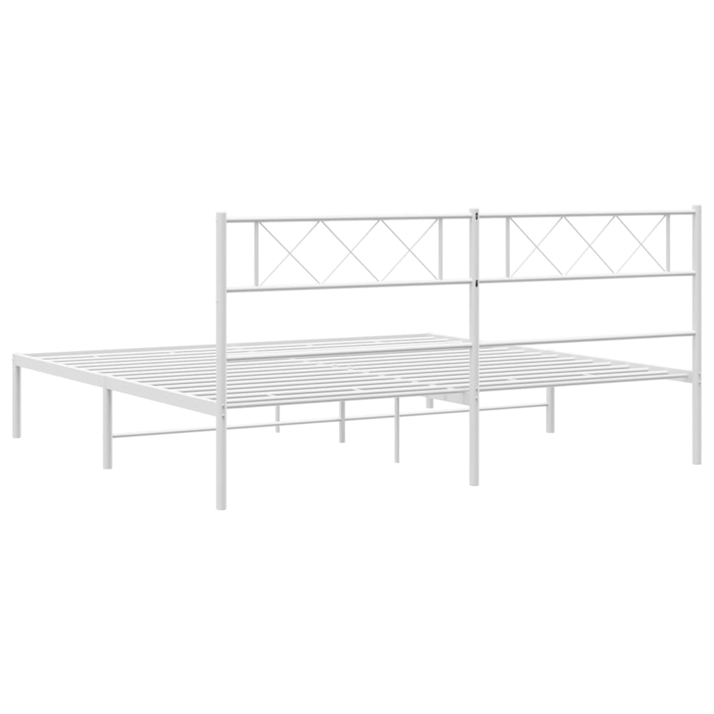 vidaXL Estructura cama sin colchón con cabecero metal blanco 180x200cm