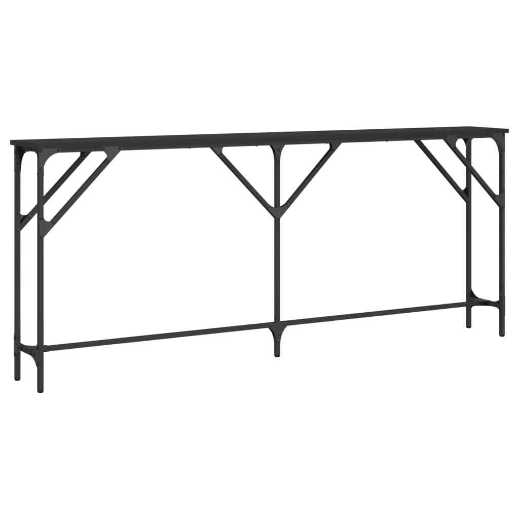 vidaXL Mesa consola madera de ingeniería negro 180x23x75 cm