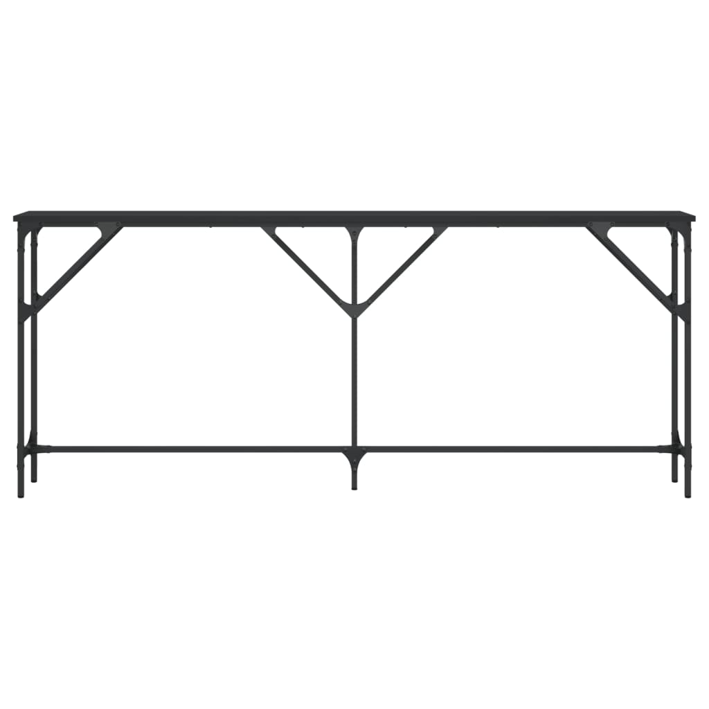 vidaXL Mesa consola madera de ingeniería negro 180x23x75 cm