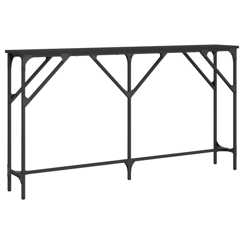 vidaXL Mesa consola madera de ingeniería negro 140x23x75 cm