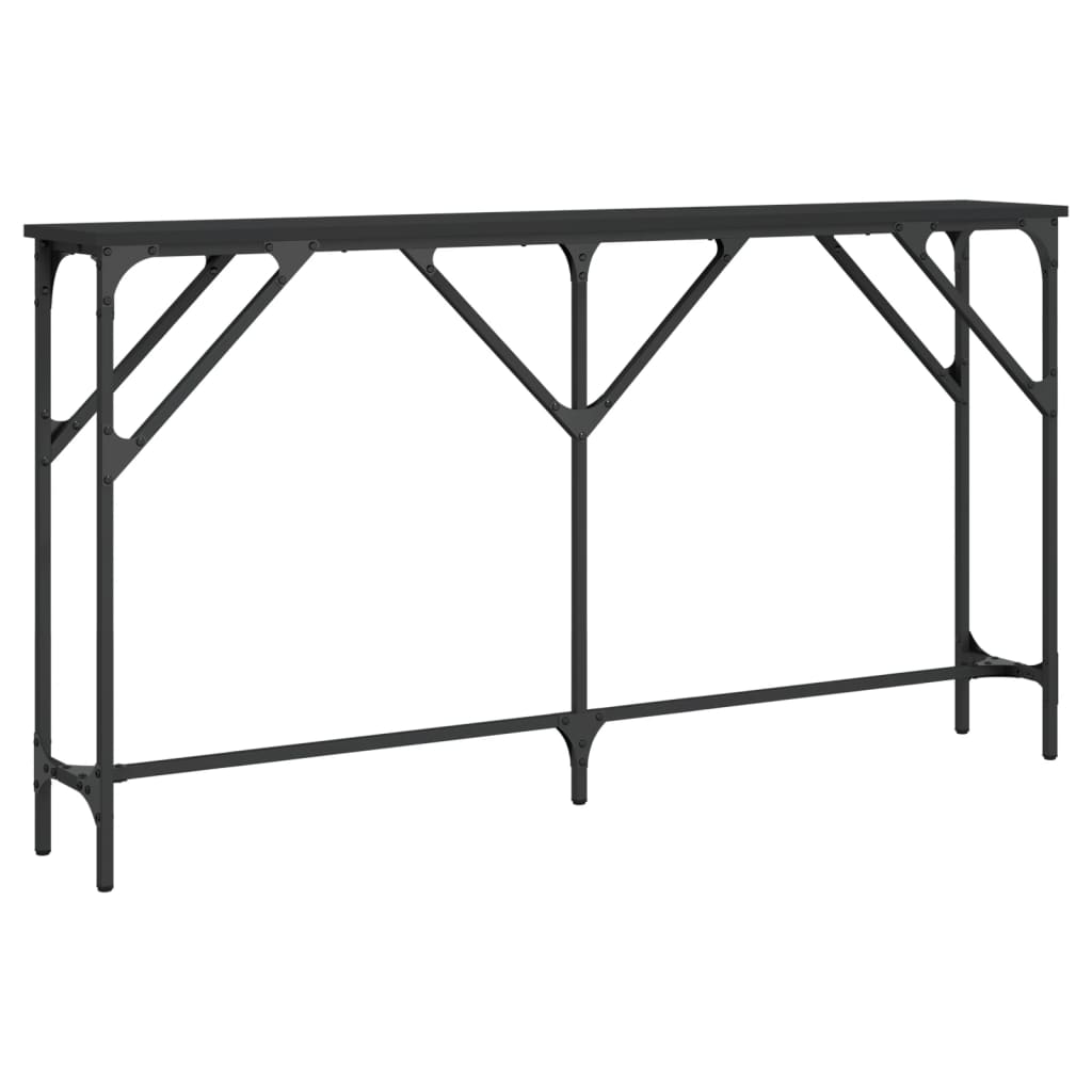 vidaXL Mesa consola madera de ingeniería negro 140x23x75 cm