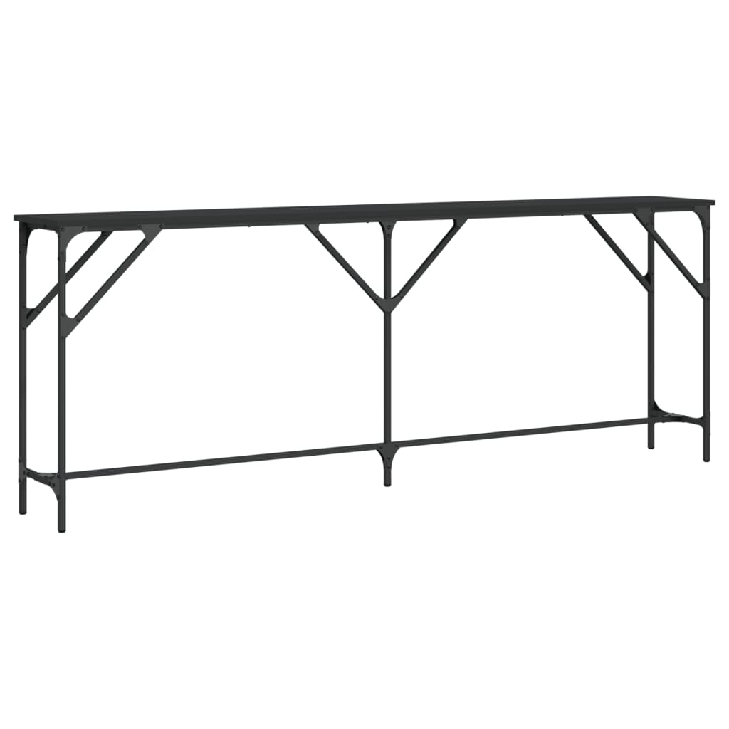 vidaXL Mesa consola madera de ingeniería negra 200x29x75 cm