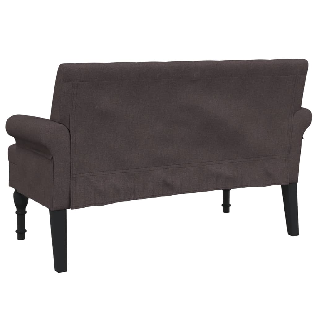 vidaXL Banco con respaldo tela marrón oscuro 120x62x75,5 cm