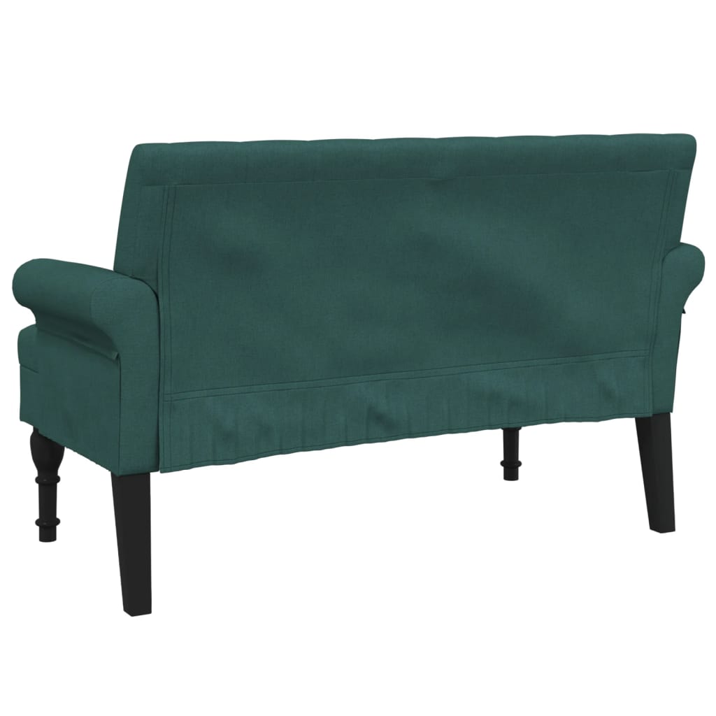 vidaXL Banco con respaldo tela verde oscuro 120x62x75,5 cm