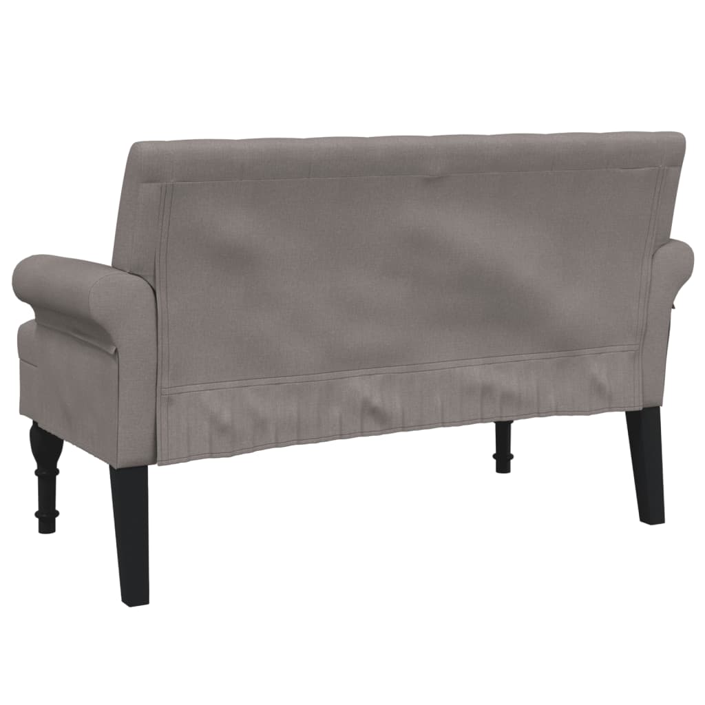 vidaXL Banco con respaldo tela gris taupe 120x62x75,5 cm