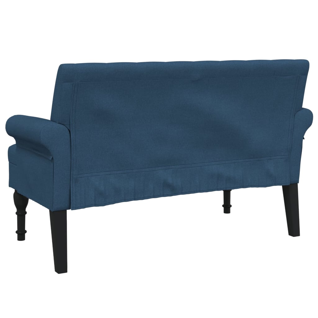 vidaXL Banco con respaldo tela azul 120x62x75,5 cm