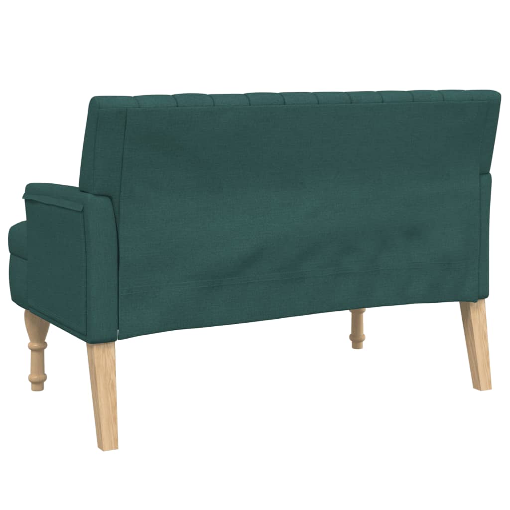 vidaXL Banco con cojines tela verde oscuro 113x64,5x75,5 cm