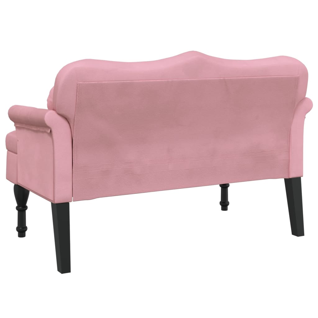 vidaXL Banco con cojines terciopelo rosa 120,5x65x75 cm