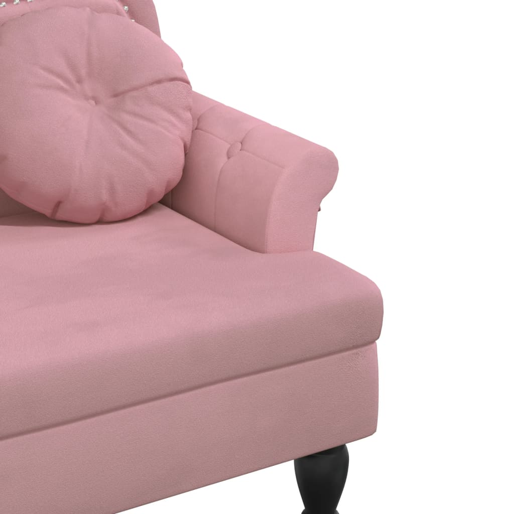 vidaXL Banco con cojines terciopelo rosa 120,5x65x75 cm