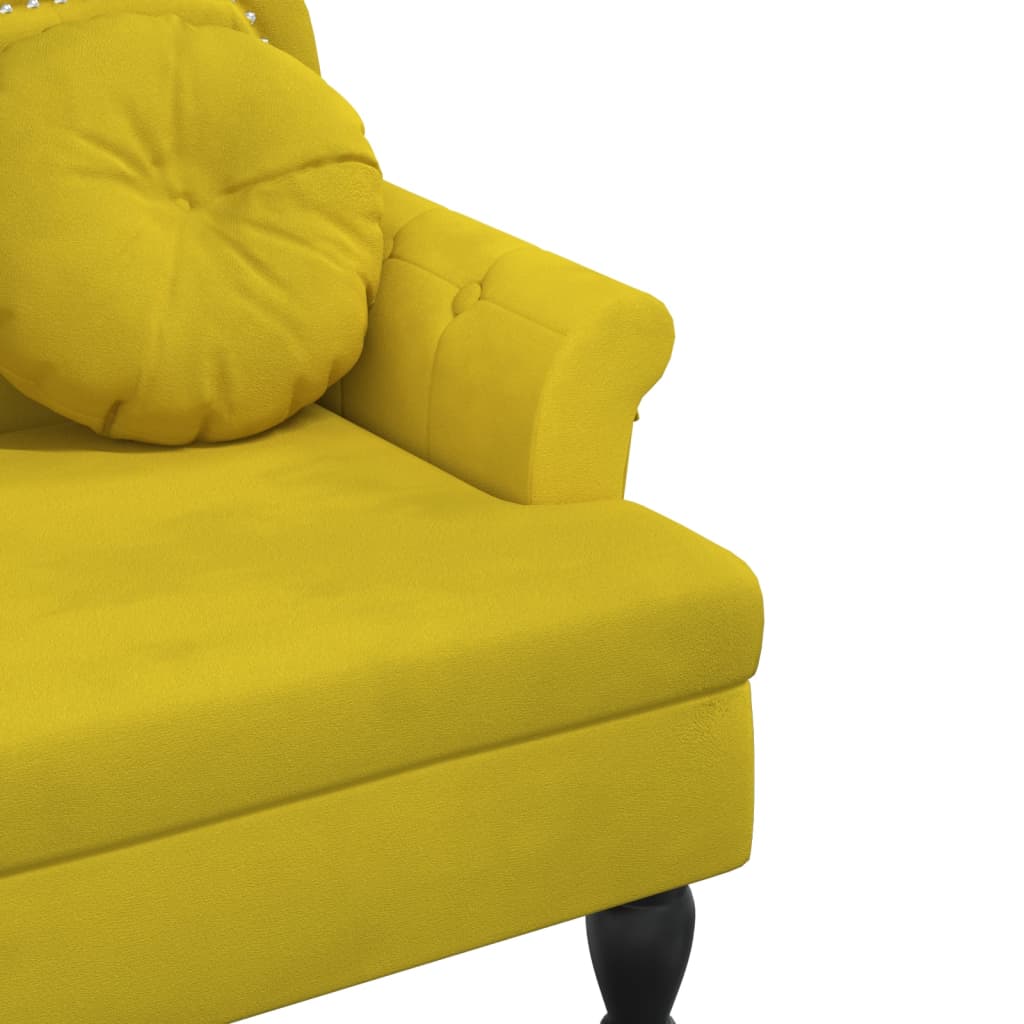 vidaXL Banco con cojines terciopelo amarillo 120,5x65x75 cm