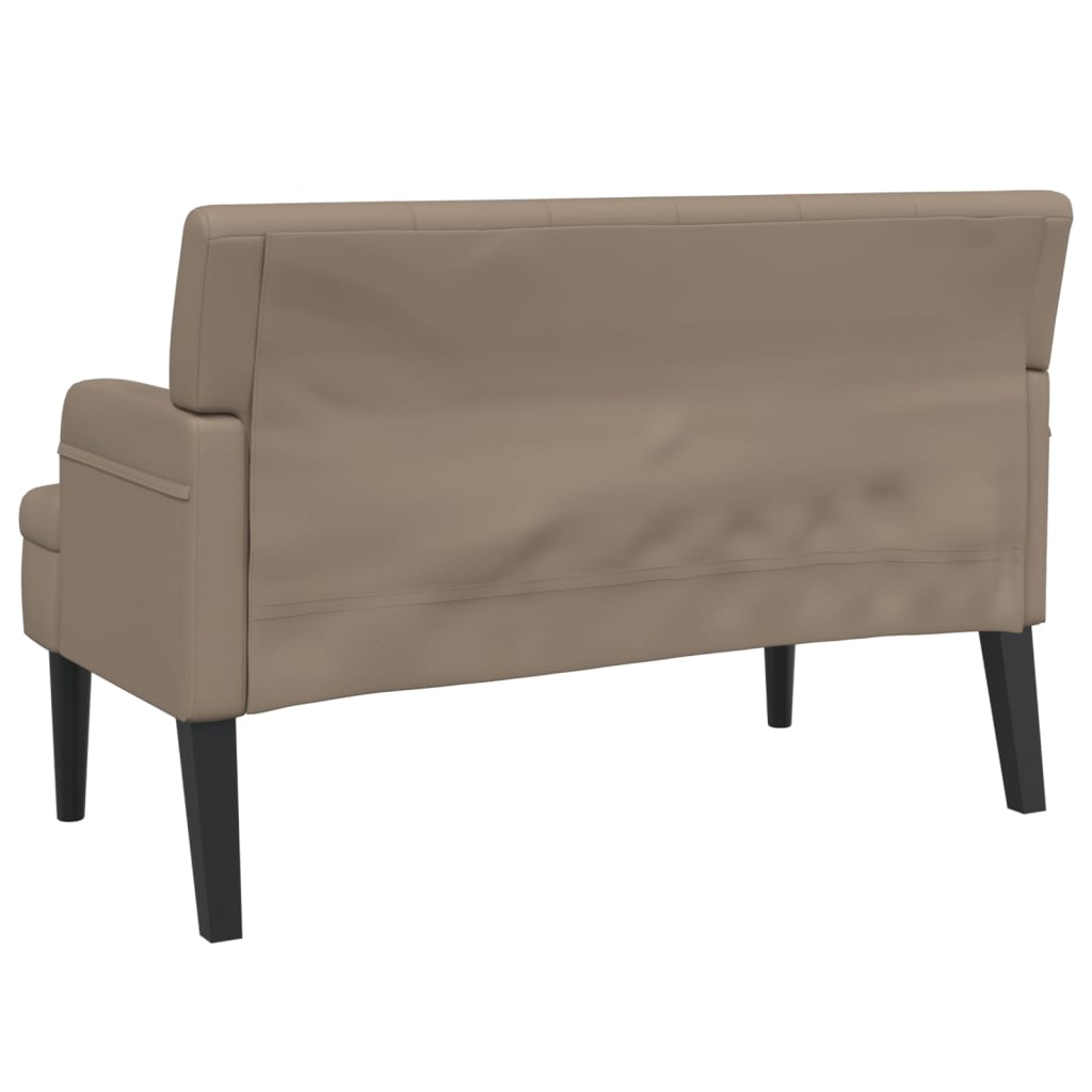 vidaXL Banco con respaldo cuero sintético capuchino 112x65,5x75 cm