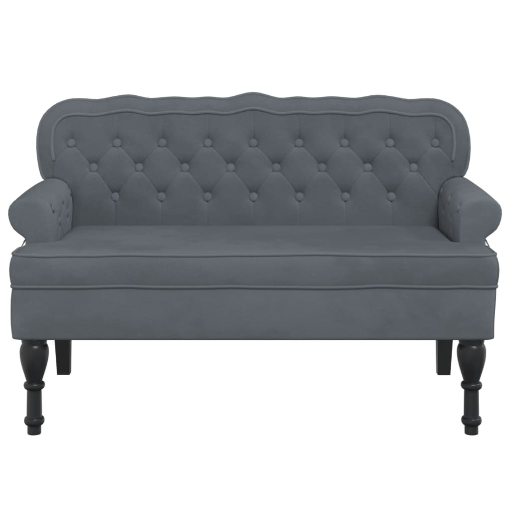 vidaXL Banco con respaldo terciopelo gris oscuro 119,5x64,5x75 cm