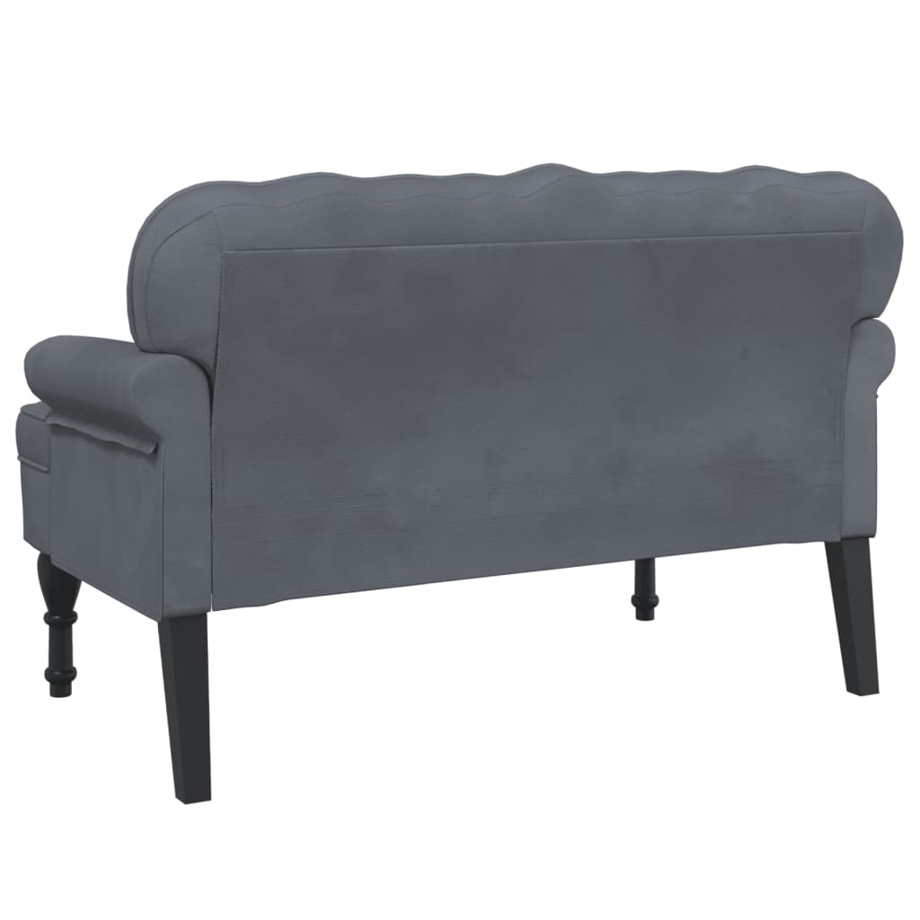 vidaXL Banco con respaldo terciopelo gris oscuro 119,5x64,5x75 cm