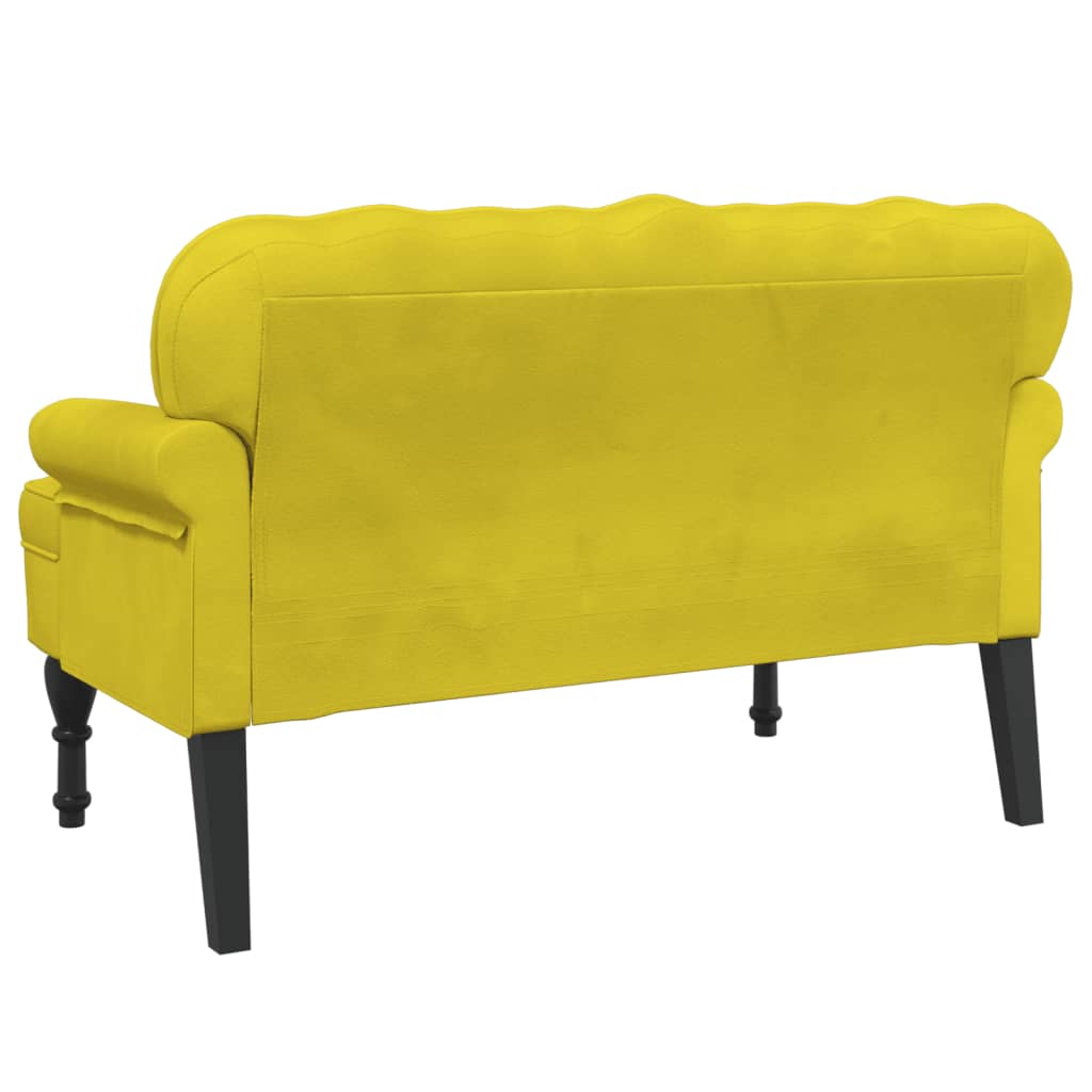 vidaXL Banco con respaldo terciopelo amarillo 119,5x64,5x75 cm