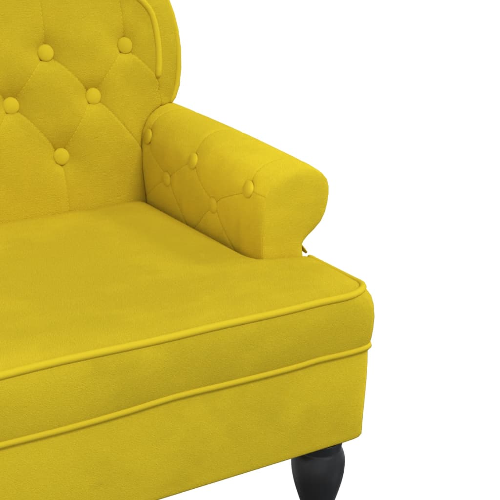 vidaXL Banco con respaldo terciopelo amarillo 119,5x64,5x75 cm