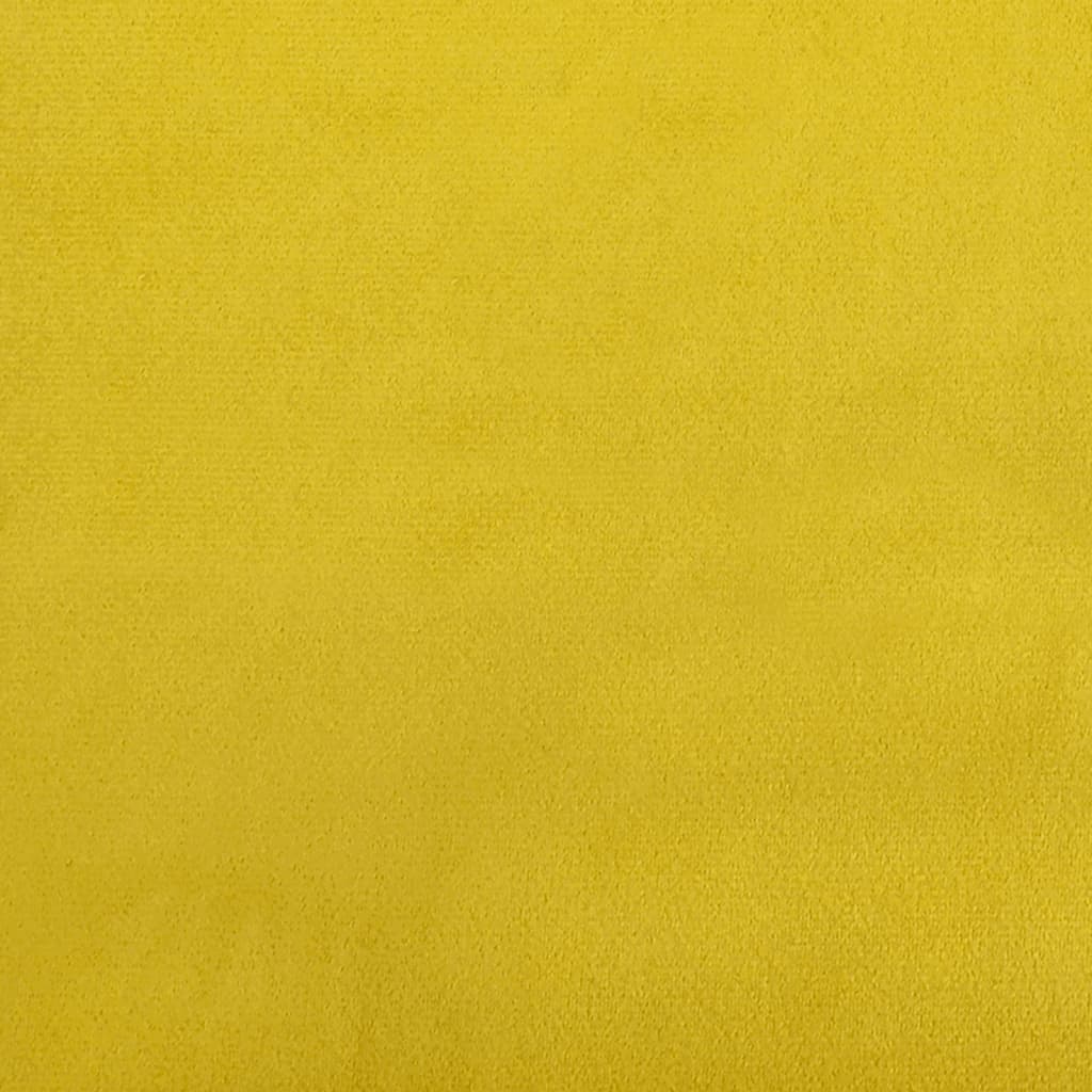 vidaXL Banco con respaldo terciopelo amarillo 119,5x64,5x75 cm