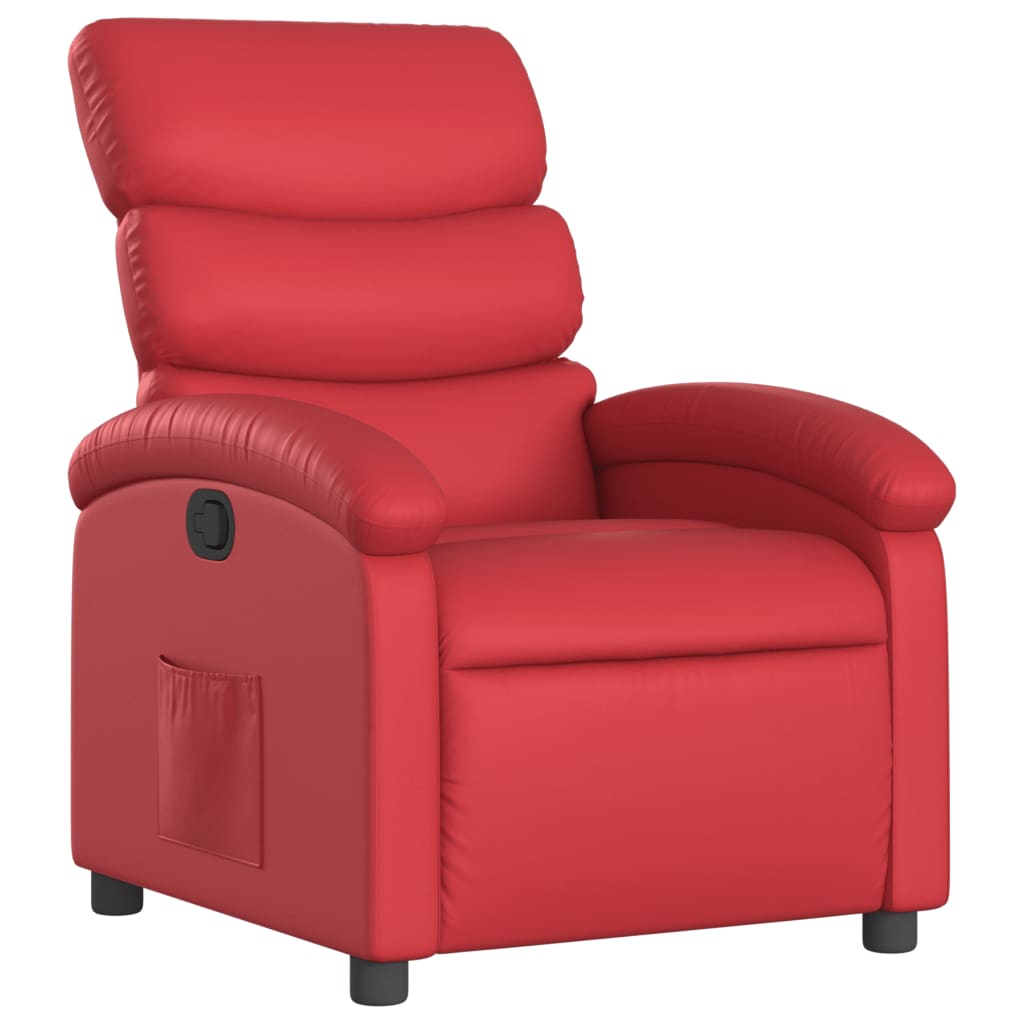 vidaXL Sillón reclinable de cuero sintético rojo