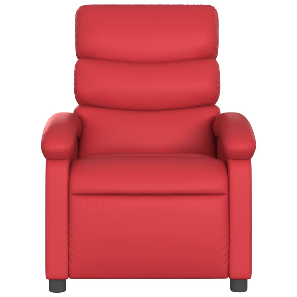 vidaXL Sillón reclinable de cuero sintético rojo