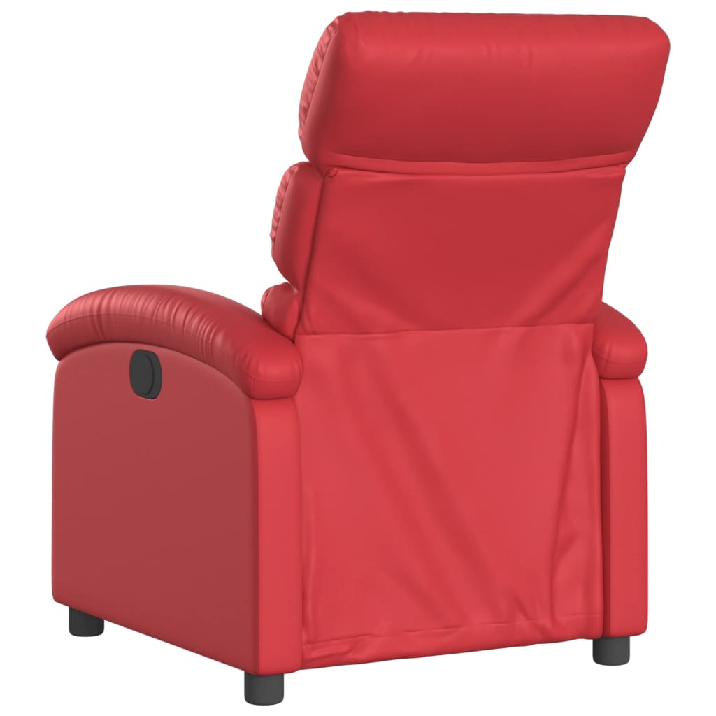 vidaXL Sillón reclinable de cuero sintético rojo