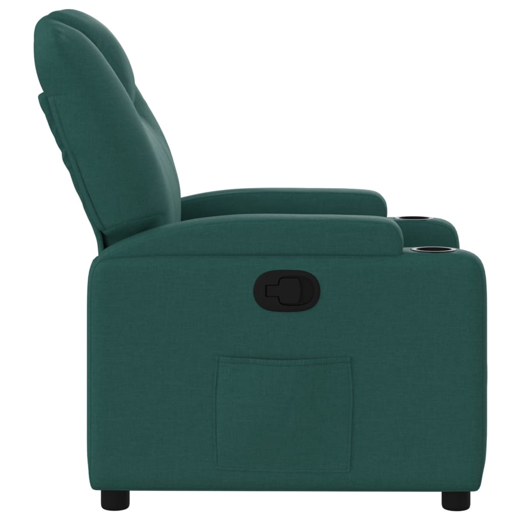 vidaXL Sillón reclinable de tela verde oscuro