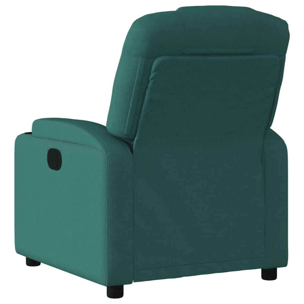 vidaXL Sillón reclinable de tela verde oscuro