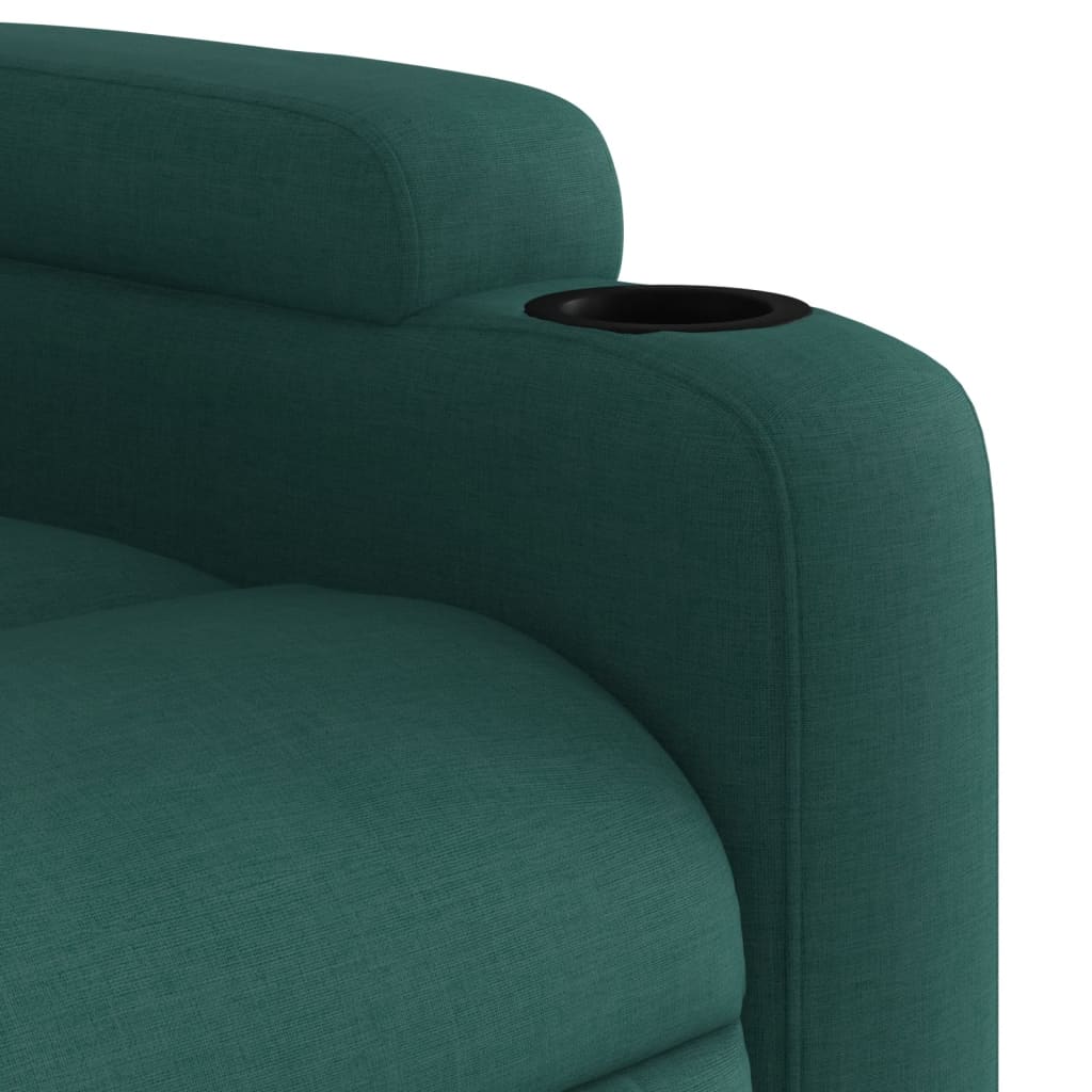 vidaXL Sillón reclinable de tela verde oscuro