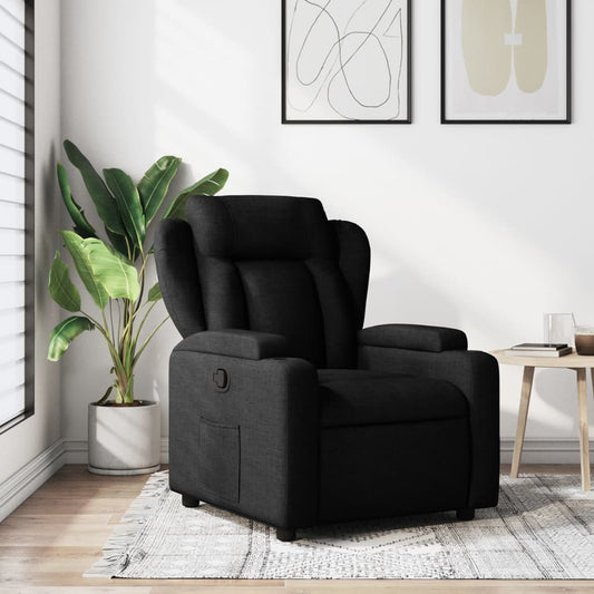 vidaXL Sillón reclinable de tela negro