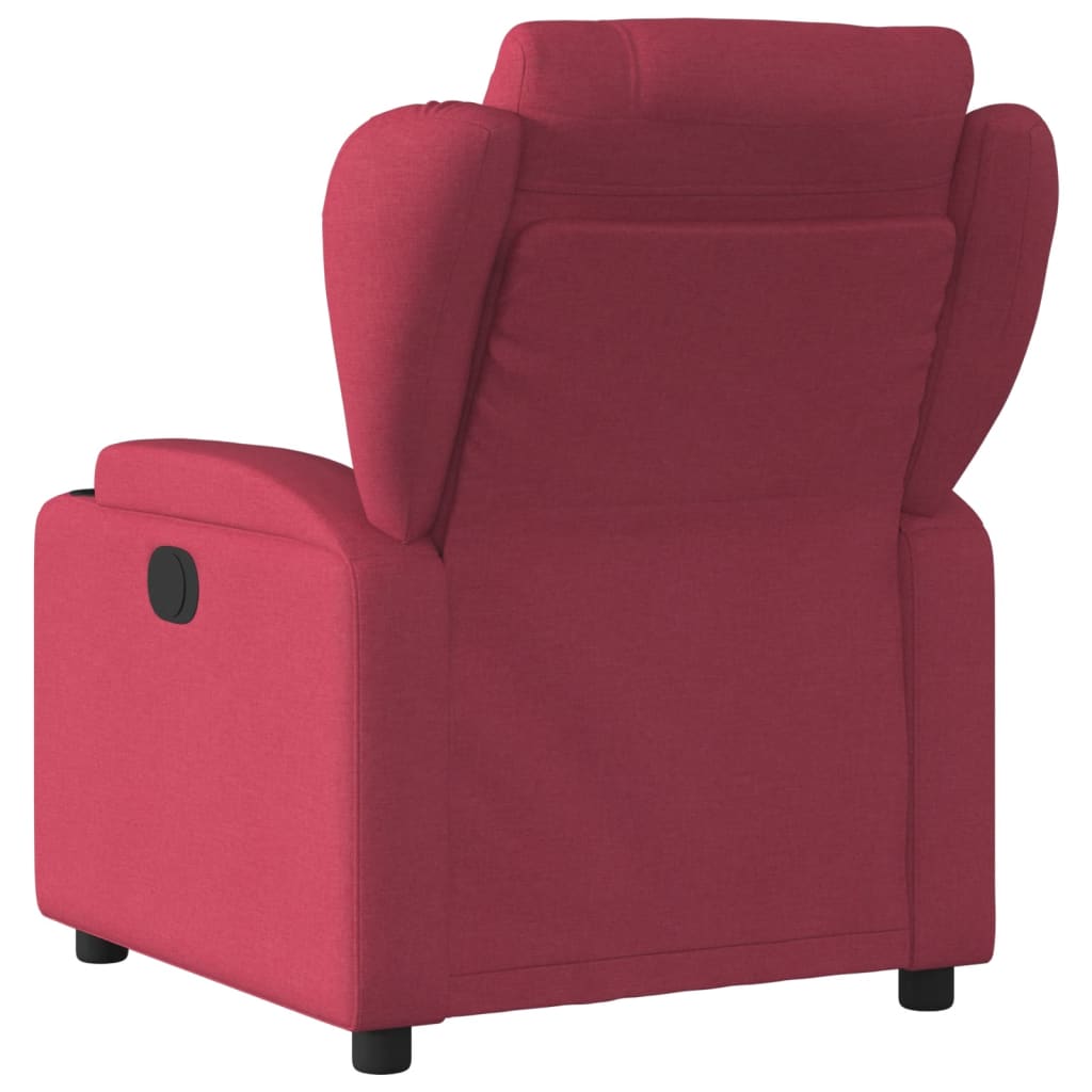 vidaXL Sillón reclinable de tela rojo tinto