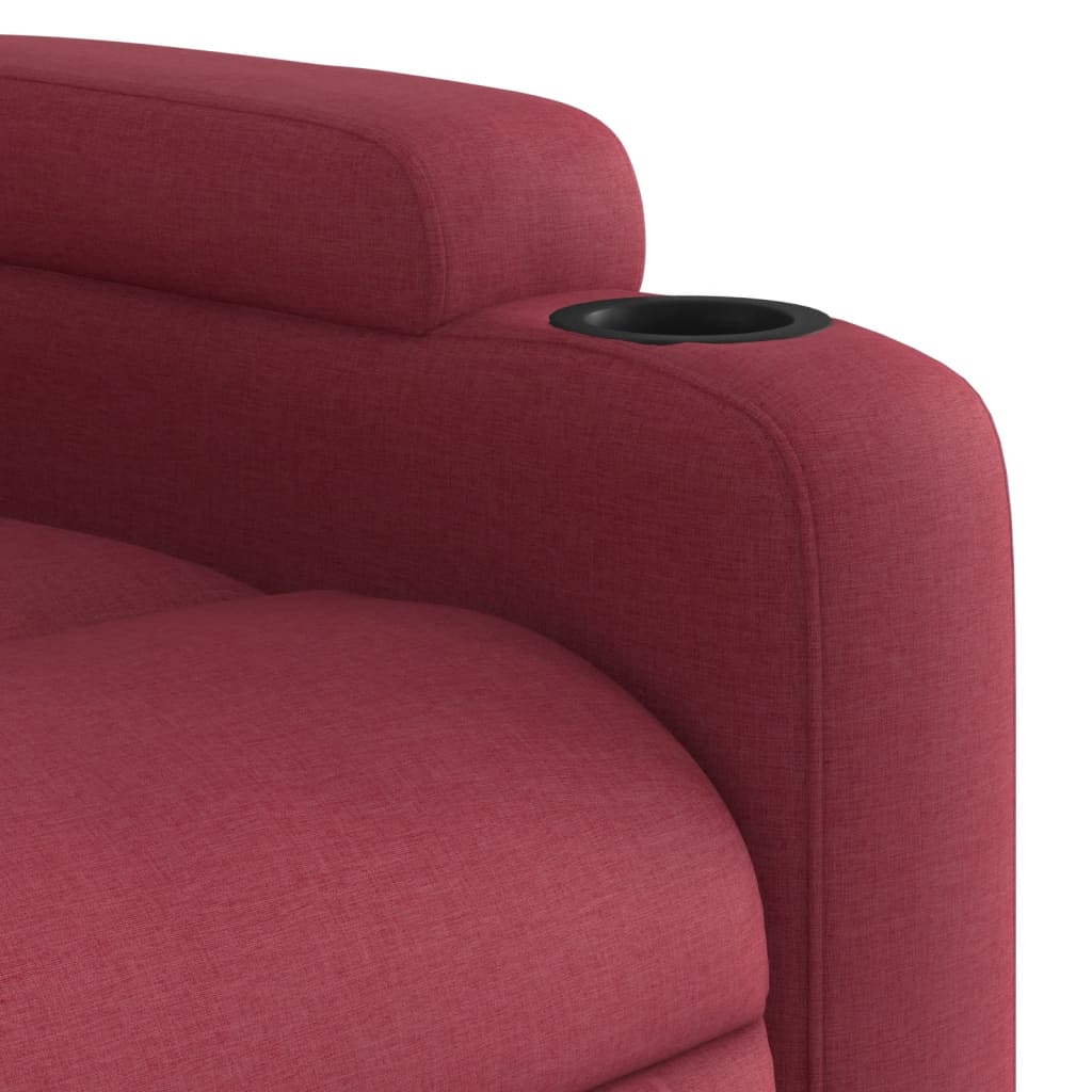 vidaXL Sillón reclinable de tela rojo tinto