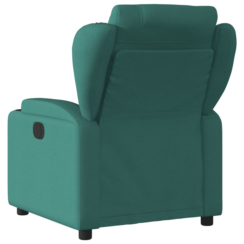 vidaXL Sillón reclinable de tela verde oscuro