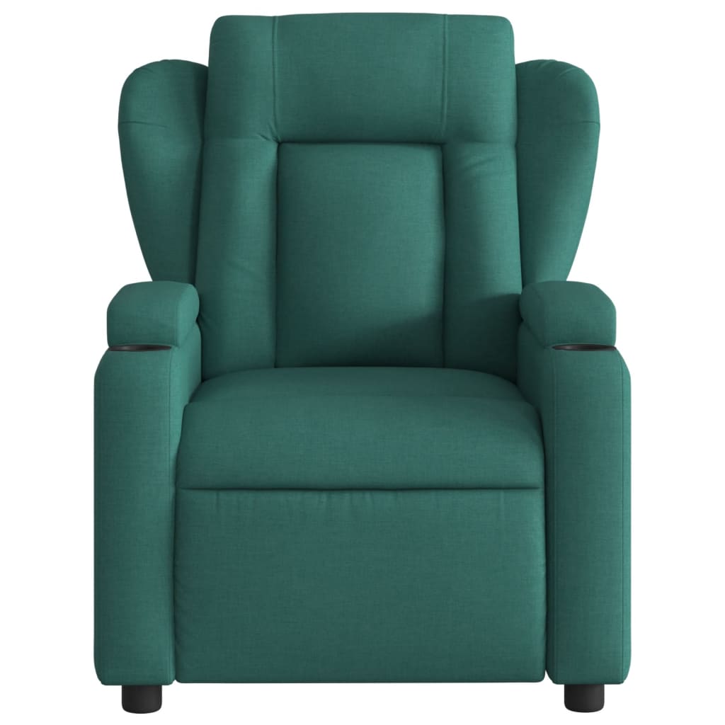 vidaXL Sillón reclinable de tela verde oscuro